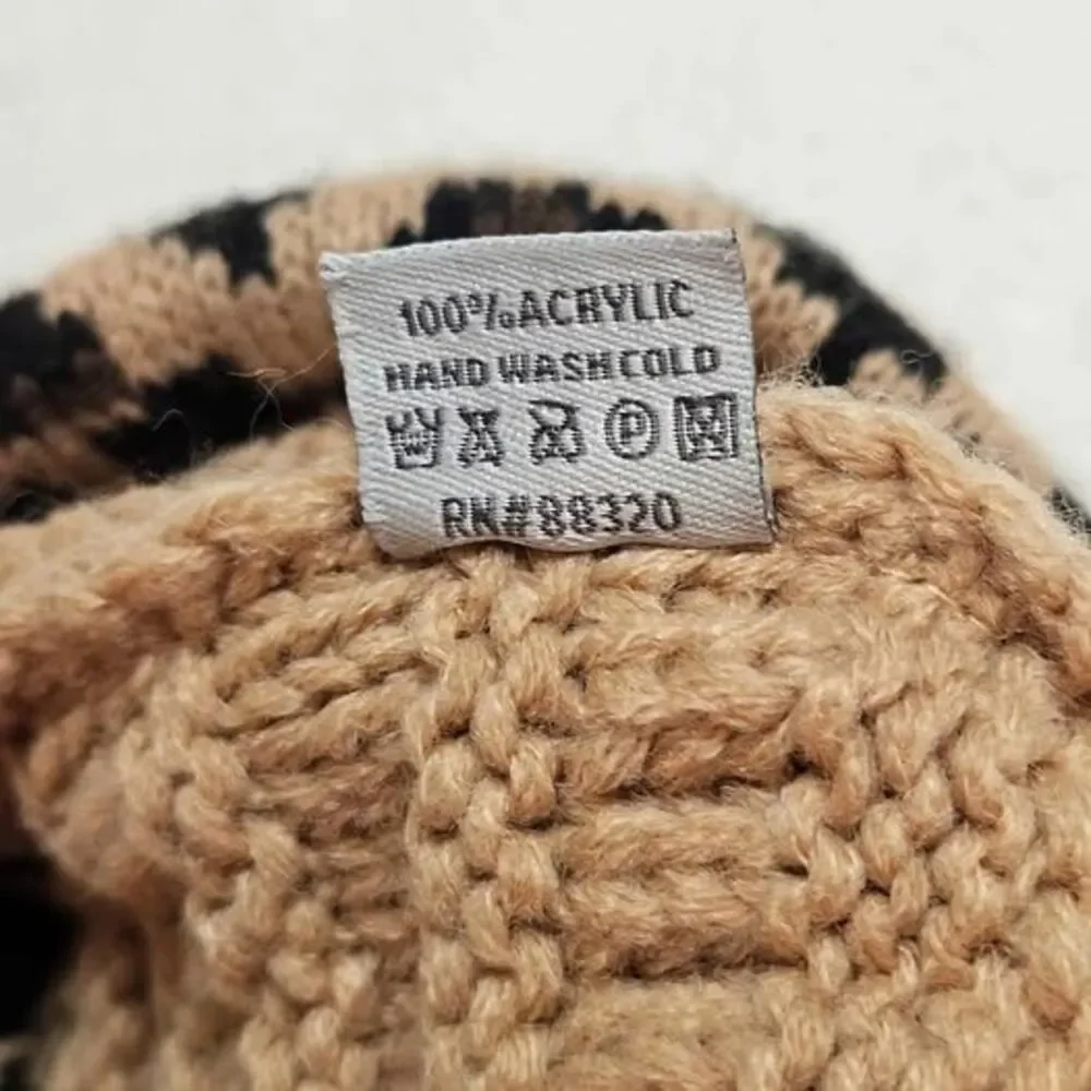 CC Exclusives Kids 2-5 Years Leopard Animal Print Ribbed Knit Beanie Hat